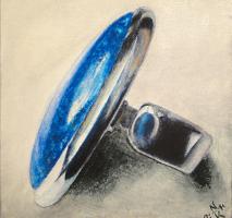 Ring mit Lapislazuli - 20 x 20 cm - Malerei